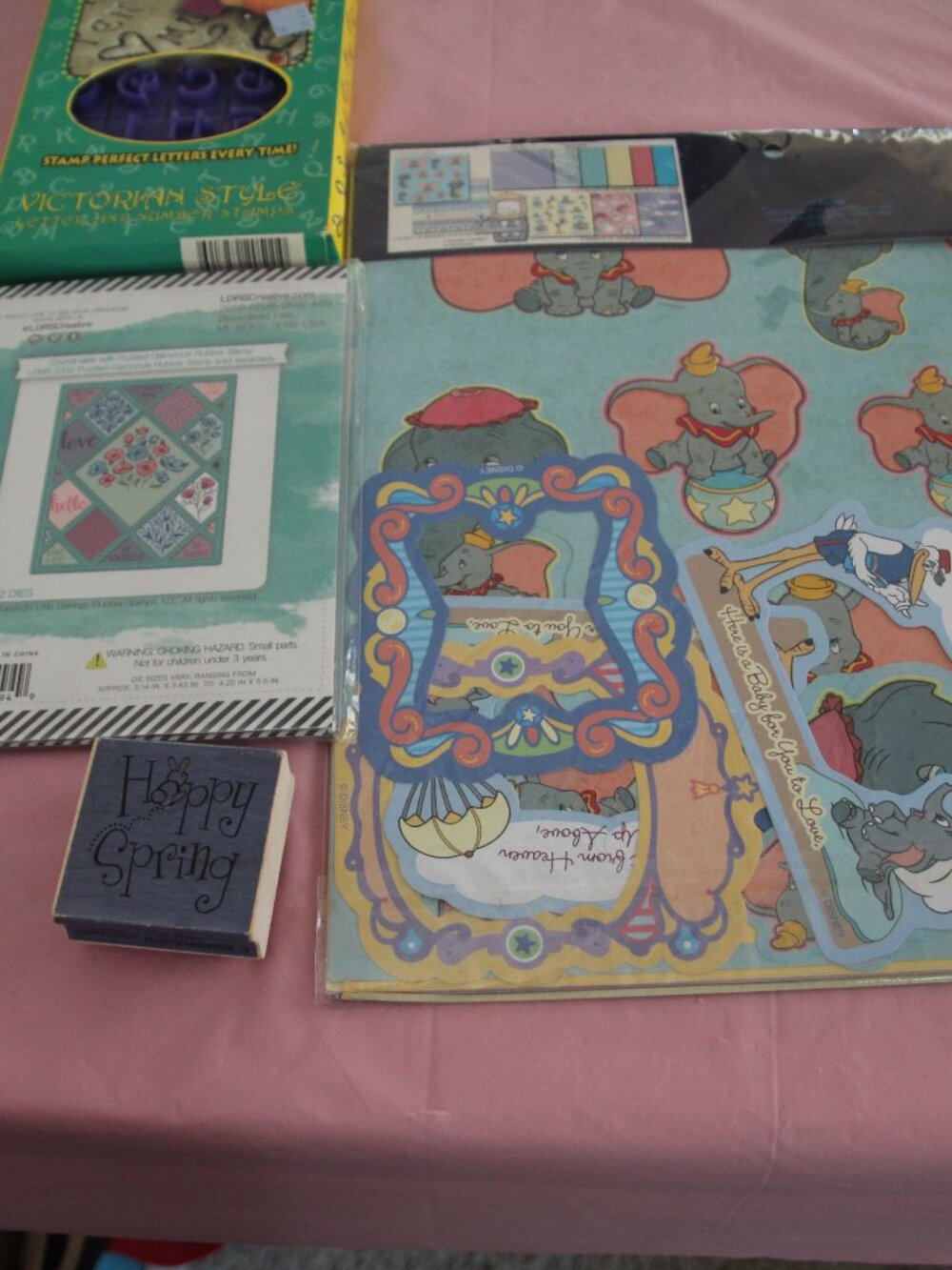 Crafting stamps, die, & paper kit for one price. Different brands. All new.
